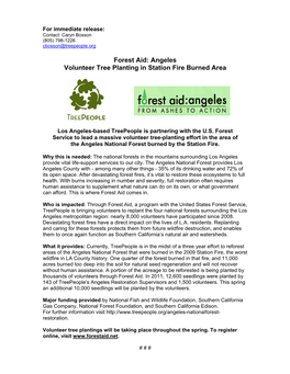 Forest Aid: Angeles Volunteer Tree Planting in Station Fire Burned Area