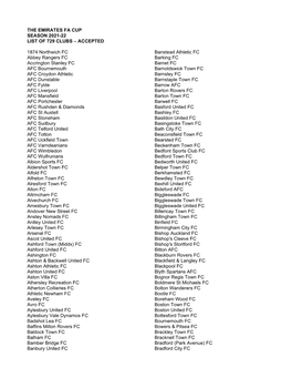 The Emirates FA Cup Entries