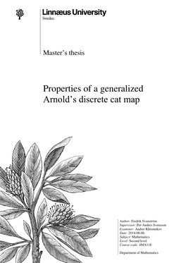 Properties of a Generalized Arnold's Discrete Cat