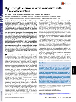 High-Strength Cellular Ceramic Composites with 3D Microarchitecture