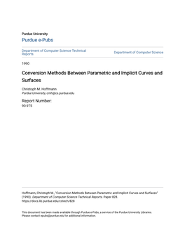 Conversion Methods Between Parametric and Implicit Curves and Surfaces