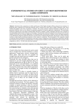 Experimental Studies on Grey Cast Iron Reinforced Aa6061 Composite