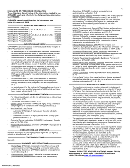 Ramucirumab) Injection, for Intravenous Use Weeks Following a Major Surgical Procedure and Until Adequate Initial U.S