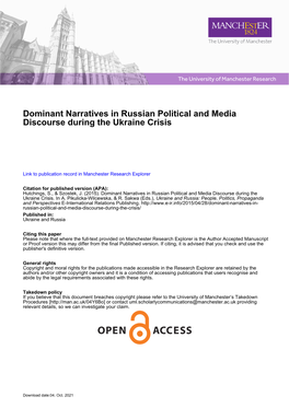 Dominant Narratives in Russian Political and Media Discourse During the Ukraine Crisis