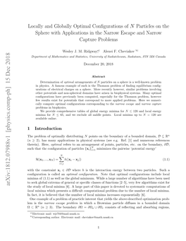 Locally and Globally Optimal Configurations of N Particles