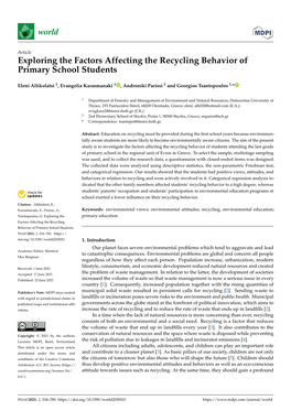 Exploring the Factors Affecting the Recycling Behavior of Primary School Students