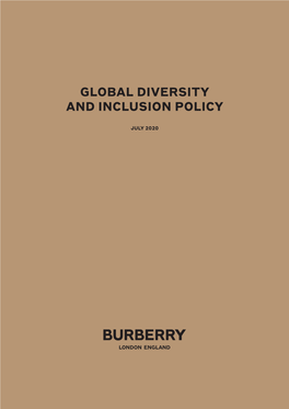 Global Diversity and Inclusion Policy