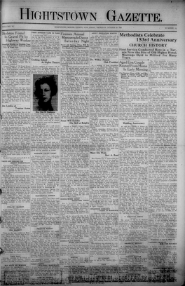 HIGHTSTOWN GAZETTE. Hlghtatown, MERCER COUNTY, NEW JERSEY, THURSDAY