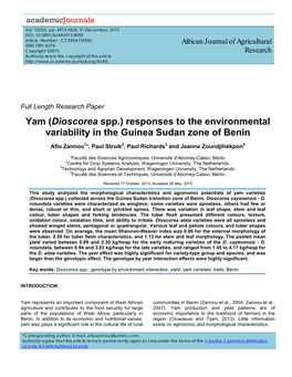 Agronomic Evaluation of D