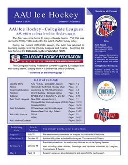 AAU Ice Hockey Newsletter