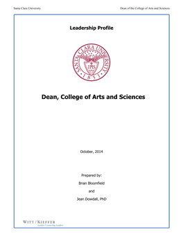 Dean, College of Arts and Sciences