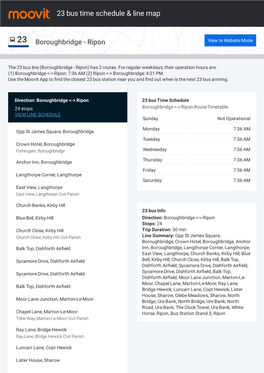 23 Bus Time Schedule & Line Route