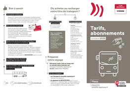 Tarifs, Abonnements