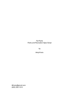 Parks and Rec Spec Script: Fat Pants