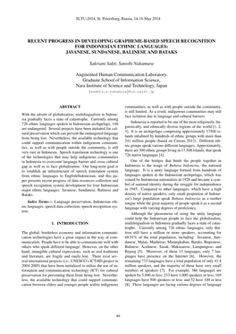 Recent Progress in Developing Grapheme-Based Speech Recognition for Indonesian Ethnic Languages: Javanese, Sundanese, Balinese and Bataks