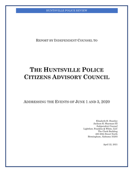 The Huntsville Police Citizens Advisory Council