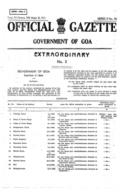 Official Gazette Government of 'Goa