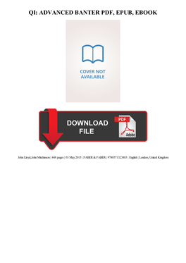 {PDF} QI: Advanced Banter Ebook Free Download