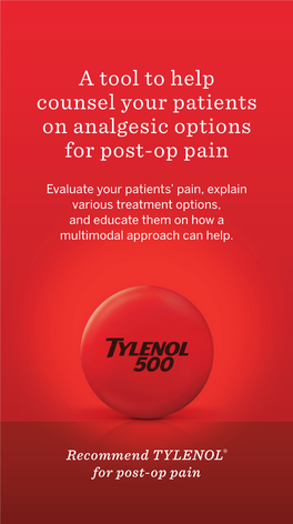 A Tool to Help Counsel Your Patients on Analgesic Options for Post-Op Pain