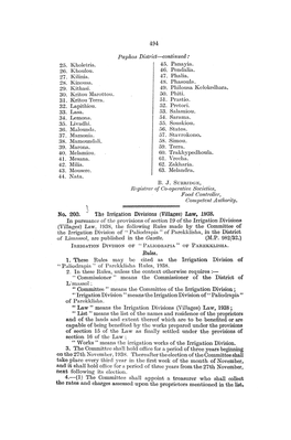 494 25. Kholetria. 26. Khoulou. 27. Kilinia. 28. Kinousa. 29. Kithasi. 30