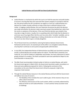 Judicial Review and Courts Bill Fact Sheet (Judicial Review)