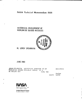 NASA Tcchnlcal Memorandum 85658 HISTORICALDEVELOPMENT OF