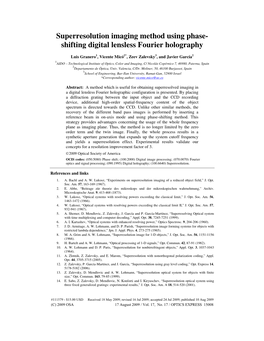 Superresolution Imaging Method Using Phase- Shifting Digital Lensless Fourier Holography