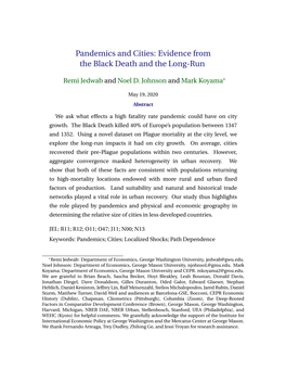 Pandemics and Cities: Evidence from the Black Death and the Long-Run