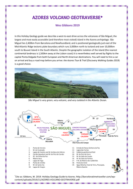 Azores Volcano Geotraverse*