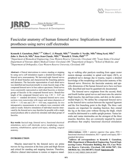 Fascicular Anatomy of Human Femoral Nerve: Implications for Neural Prostheses Using Nerve Cuff Electrodes