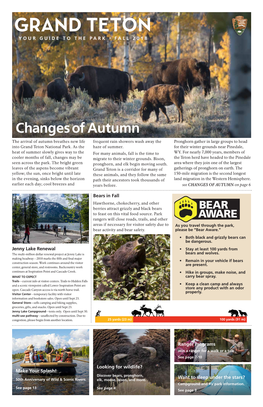 Grand Teton, Your Guide to the Park, Fall 2018