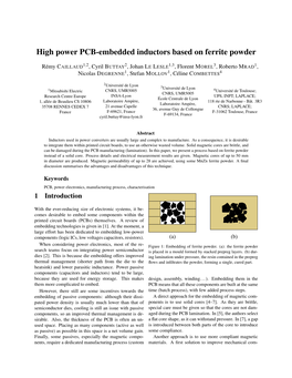 High Power PCB-Embedded Inductors Based on Ferrite Powder