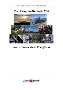 Plan Energético Horizonte 2030 Anexo: Comunidades Energéticas