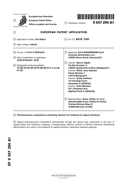 Pharmaceutical Compositions Containing Rifaximin for Treatment of Vaginal Infections