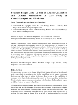 Southern Bengal Delta ‐ a Hub of Ancient Civilization and Cultural Assimilation: a Case Study of Chandraketugarh and Allied Sites