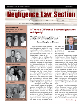 Negligence Law Section Quarterly Spring 2010