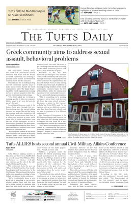 The Tufts Daily Volume Lxx, Number 42