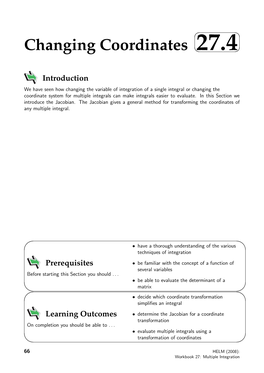 Changing Coordinates 27.4   