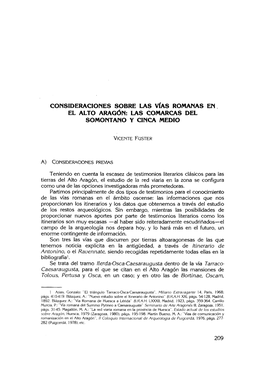 Consideraciones Sobre Las Vías Romanas En El Alto Aragón: Las Comarcas Del Somontano Y Cinca Medio