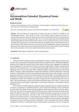 Hylomorphism Extended: Dynamical Forms and Minds