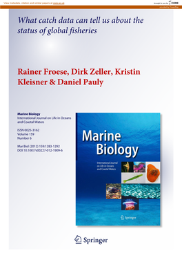 What Catch Data Can Tell Us About the Status of Global Fisheries Rainer