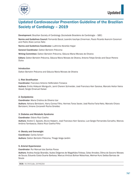 Updated Cardiovascular Prevention Guideline of the Brazilian Society of Cardiology – 2019