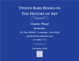 Twelve Rare Books on the History of Art