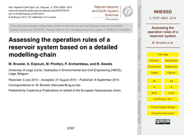 Assessing the Operation Rules of a Reservoir System