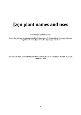 Niger Delta Plant Names
