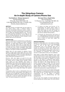 An In-Depth Study of Camera Phone