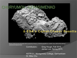 Churuyumov-Gerasimenko Rosetta Hough