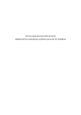 Ordinances and Regulations (2014) of Iit Madras