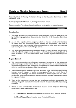 Update on Planning Enforcement Issues PDF 239 KB