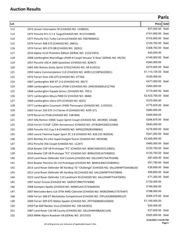Auction Results Paris Lot Price Sold 112 1973 Jensen Interceptor SP (CHASSIS NO